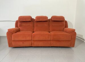 OPERA 3-seater sofa with electric recliners and removable cushions