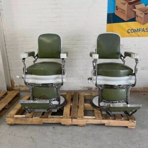 Rare fluted koken barber chairs