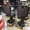 1930's Theo A Kochs al black barber chairs - Image 3